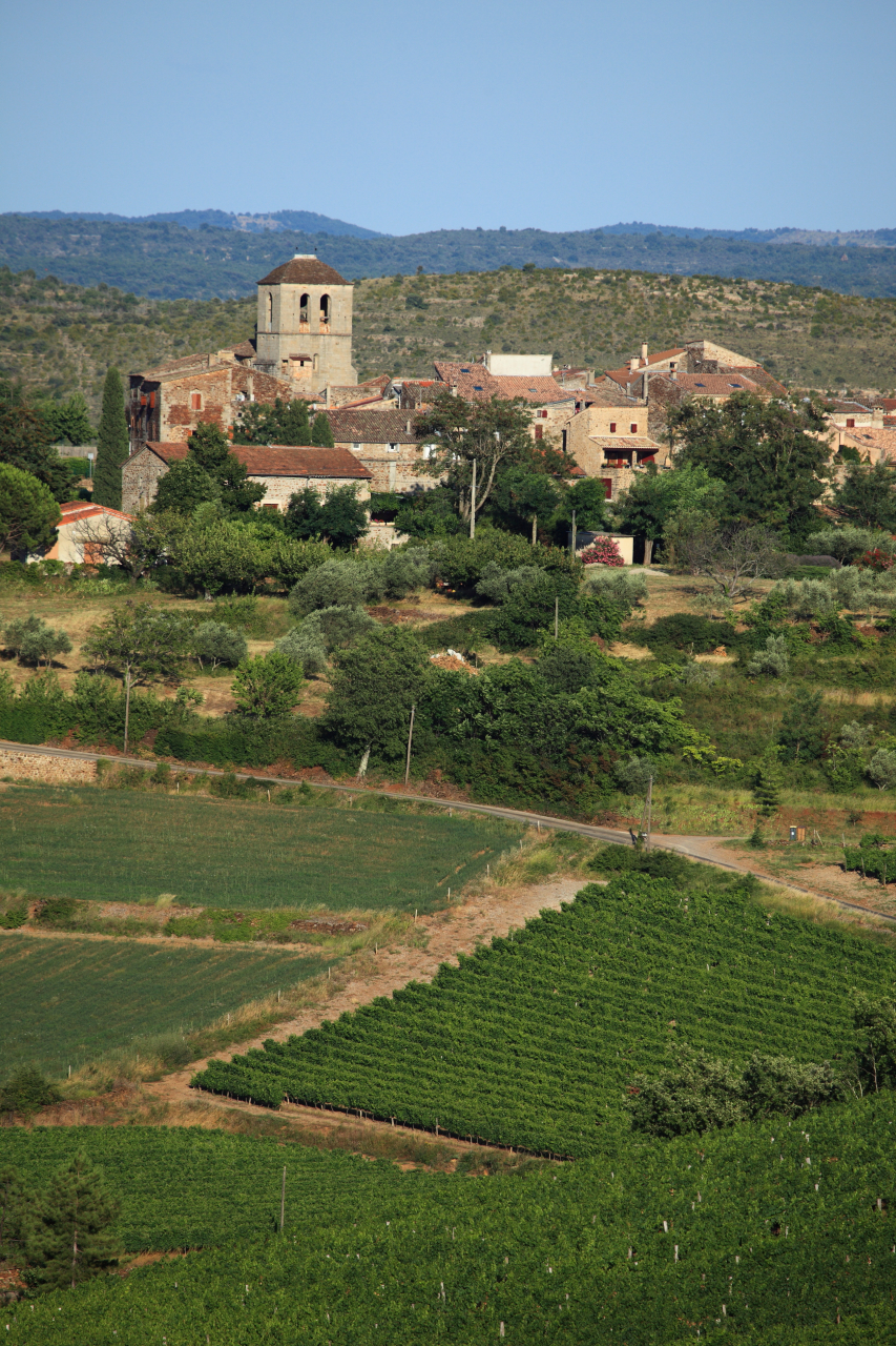 VINEZAC - Vue sur le village depuis la route de Largentièr