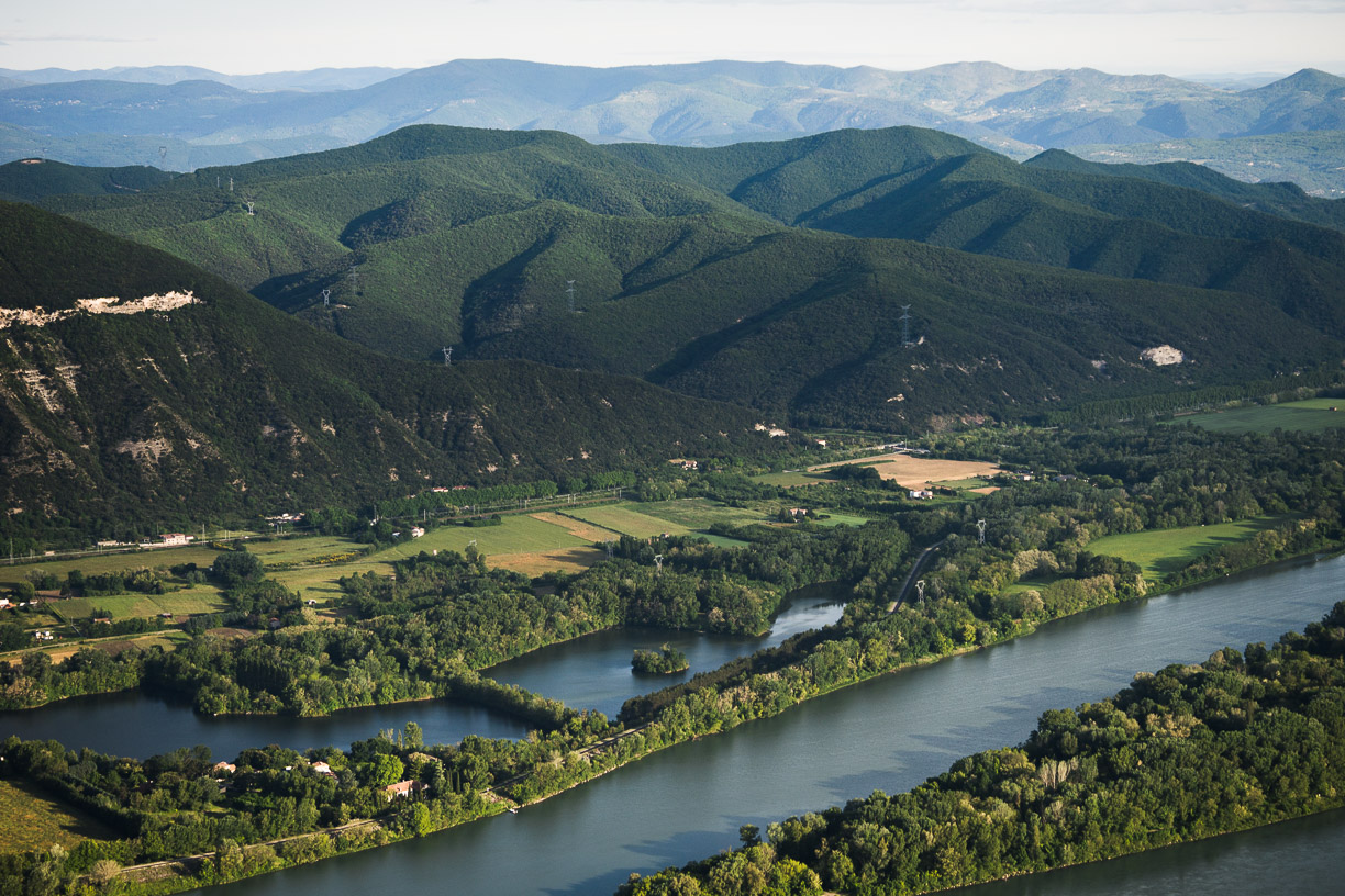 Vue aérienne du Vieux Rhone et du Coiron